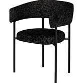 Cassia Dining Chair in Salt & Pepper Fabric & Black Steel